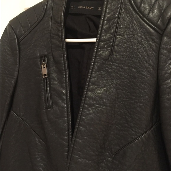 Zara faux leather black jacket - Picture 2 of 4
